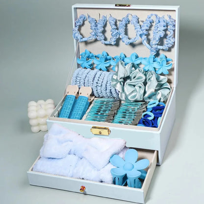 1150-Pcs Hair Clip Pearl Shark Fin Hair Grips Elastic Band Seamless Hair Bands Hair Ties Hair Accessories Gift Box Set.