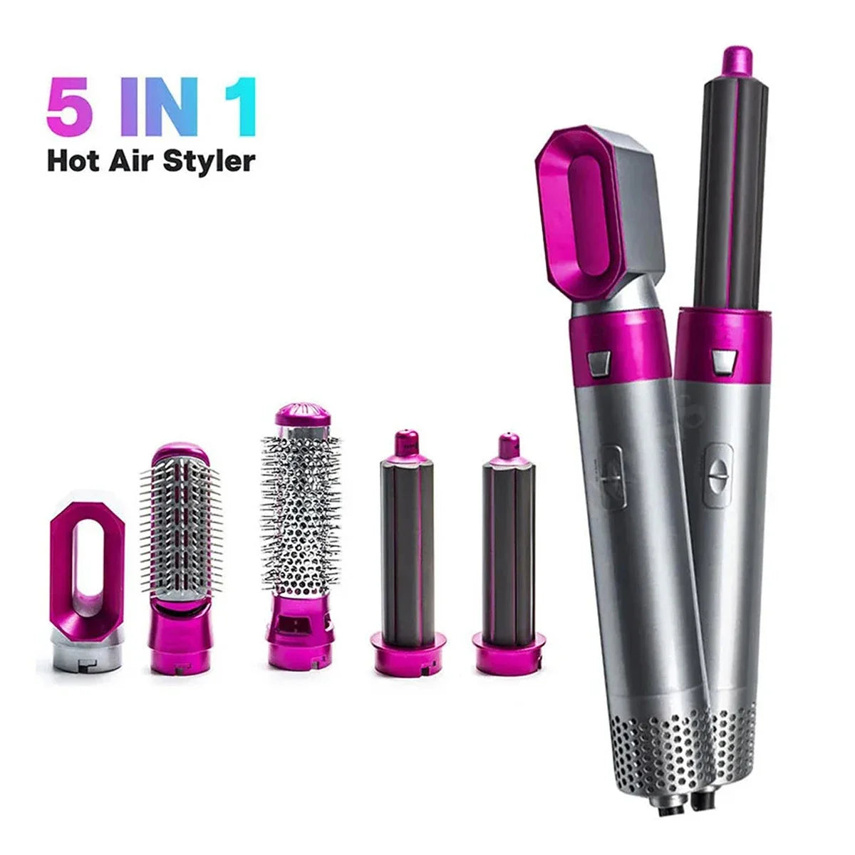 Hot Air Brush 5 in 1 Hair Dryer Brush Negative Ionic Detachable Hair Dryer  Styler Air Culer Wand Hair Straightener Brush Blow