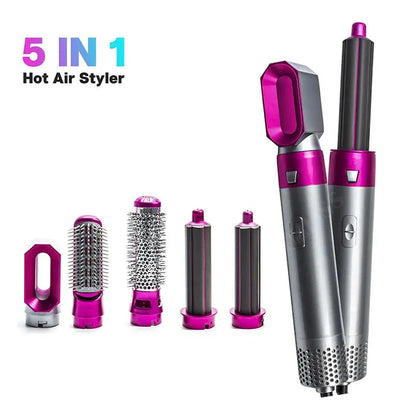 Hot Air Brush 5 in 1 Hair Dryer Brush Negative Ionic Detachable Hair Dryer  Styler Air Culer Wand Hair Straightener Brush Blow