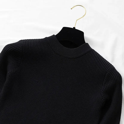2025 weibliche Dünne Gestrickte Weiche Jumper Tops Herbst Winter Frauen Casual Pullover Pullover Taste Lange Hülse O-ansatz Chic Pullover