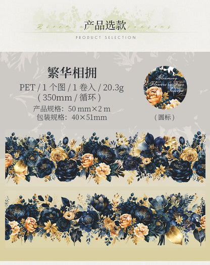50mm*2m PET Natural Plant Flowers tape Sticker Decorative collage Adhesive Diy Scrapbooking hand made Masking tape.