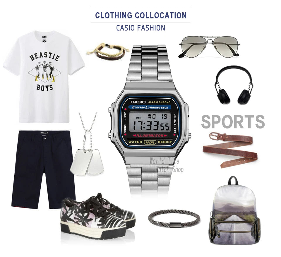 Casio watch silver watch men set brand luxury LED digital Waterproof Quartz men watch Sport military Wrist Watch relogio masculi.