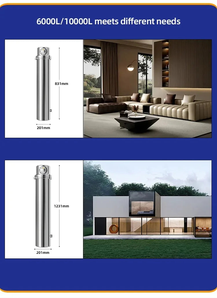 DIVEDEER 6000L Ultrafiltration Water Purifier External Pressure Backwash, 0.01 Micron High-Precision Filtration for Pure Water.