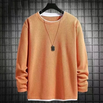 New Autumn Men's Fashion Sportswear Set Long Sleeve T-Shirt And Long Pants Casual Trendy Marbled Pattern Clothing Ensemble