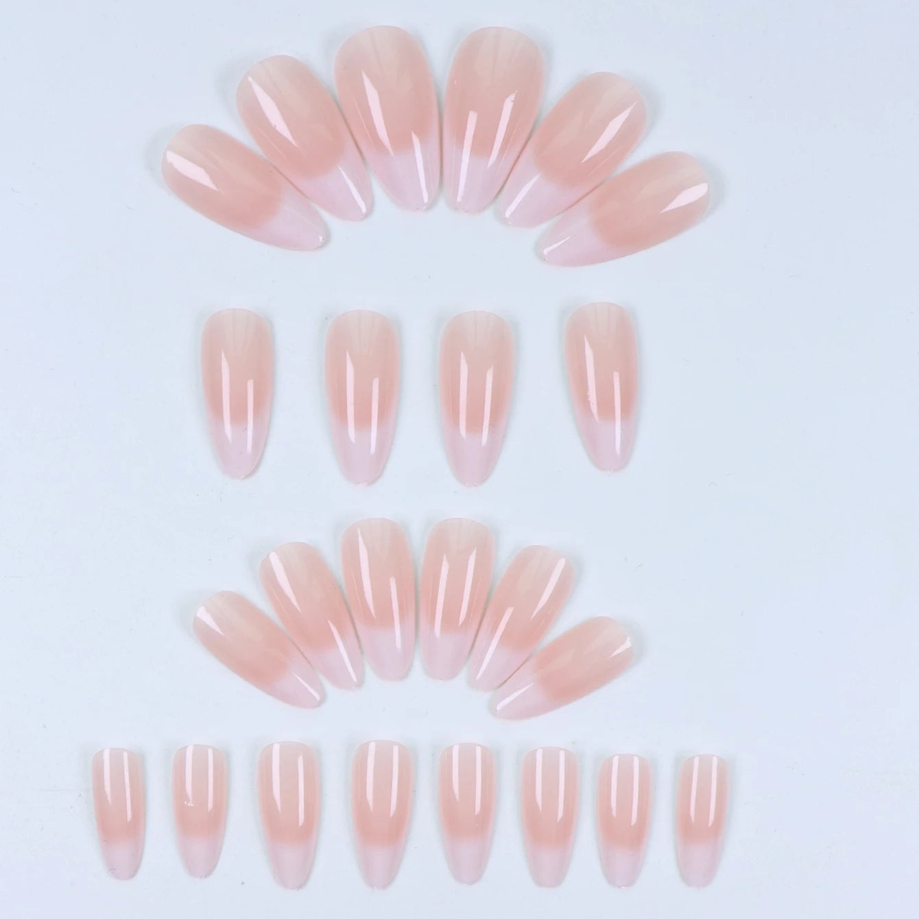 ARTAUG 24PCS Short Press On Nails Square Pink Fingertip White French Trim Press On Nails Full Cover Fake Nails Set Nail