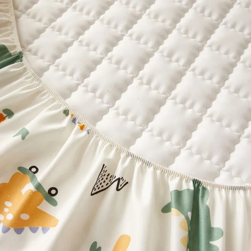 3pcs set Bed Cover Cute Quilted Mattress Cover Soft Skin-friendly Printed Bed Fitted Sheet 1pc mattress cover+2pcs pillowcase.