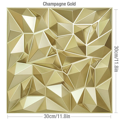 12pcs 30x30cm Champagne gold color 3D Wall Panel Shining Gold 3D Wall Sticker Wedding party background wall art Wood grain paper