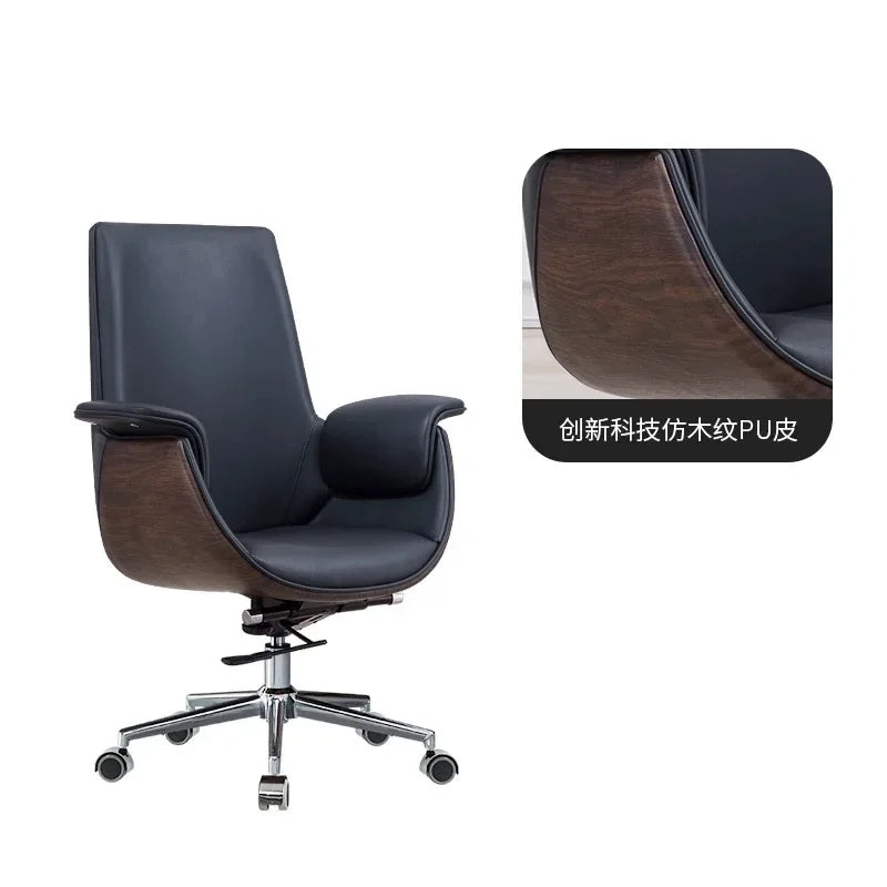 Einfacher Computer-Bürostuhl, ergonomisch, luxuriös, für Konferenzen, bequemer Bürostuhl, drehbarer Executive-Bürosmeubilair