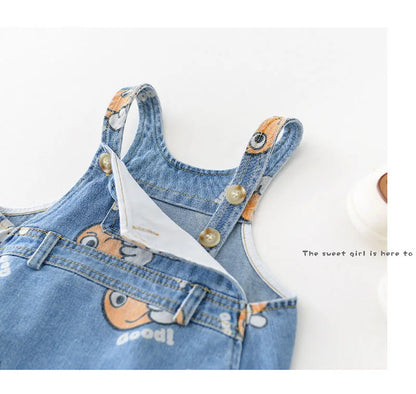 2 Stück Sommer Kinder Baby Denim Bodysuit und Mützen Anzüge einteilige Unisex Kleinkind Jungen Mädchen weiche Jeans Kleidung Jeans Sprung anzüge