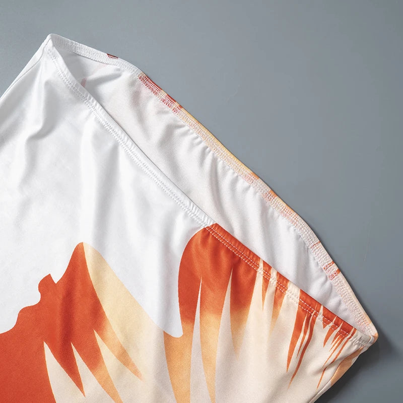 CUTENOVA Damen 2024, neues, mit Blumenmuster bedrucktes, schlauchloses Kleid, lässig, Urlaub, schulterfrei, schlank, Strand, bodenlang, langes Kleid.