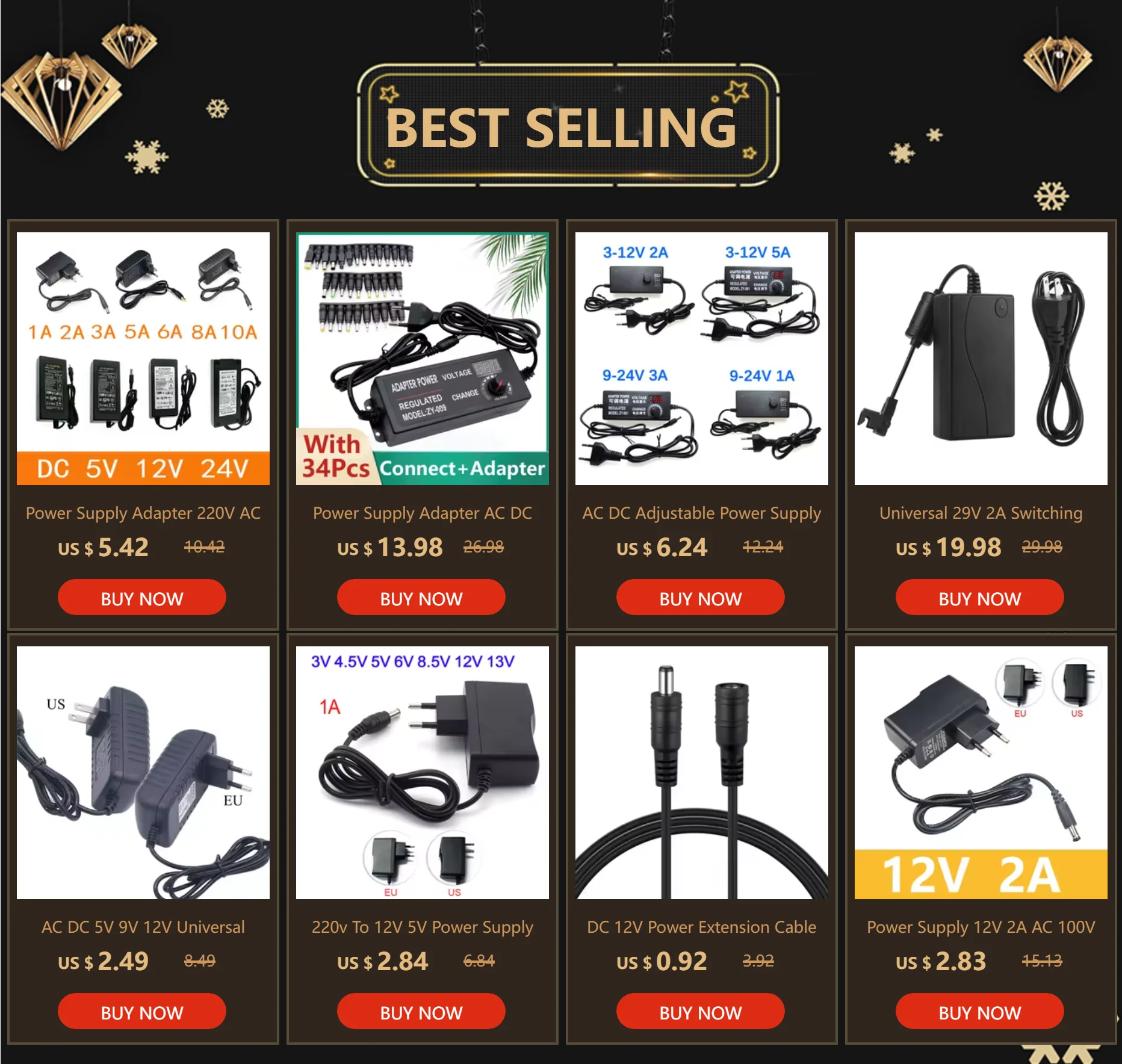 AC DC Adjustable Power Supply 3V 5V 6V 9V 12V 15V 18V 24V 1A 2A 5A AC/DC Switching Power Supply Adapter 220V To 12V 24V 12 24 V.