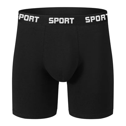 Herrenunterwäsche, mittlere Taille, hochelastisch, Sport-Shorts mit flachen Ecken, bequeme, solide Unterhose, Pilzsicher, lange Herrenhöschen