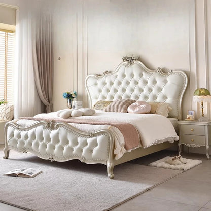 Design Modisches Bett Weißes Licht Luxus Chinesische Prinzessin Ästhetik Minimalistisches Bett Bequeme japanische Muebles-Möbel