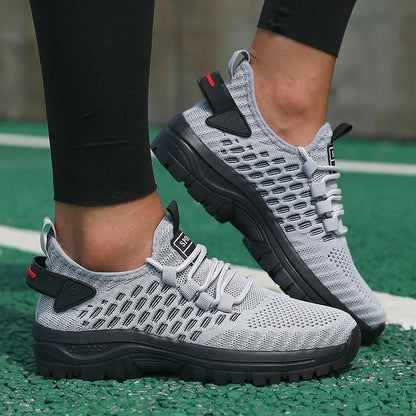 Fashion Men's Sneakers Trendy Breathable 2025 Comfortable Soft Running Shoe New High - Quality Knit Upper Lace Up Tenis Feminino.