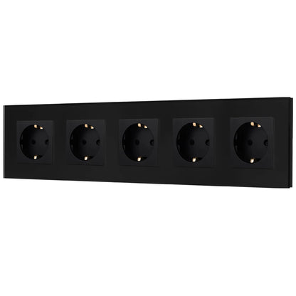 Bingoelec Wandsteckdose, Touch-Lichtschalter mit USB, 20 W, Typ C, Schnellladesteckdose, Glasscheibe, EU-Standard-Steckdosen