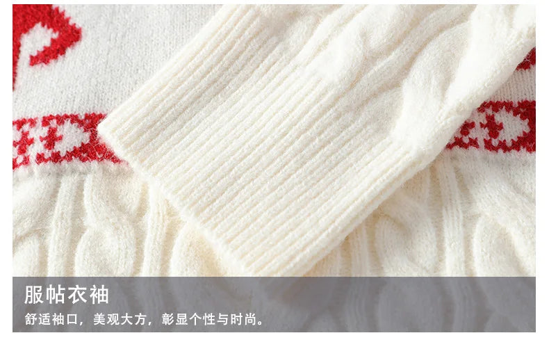 2024 Winter sweater new High End Luxury Cashmere Sweater Men Thick Warm Mens Sweaters With Deer Korean Harajuku Christmas Jumper