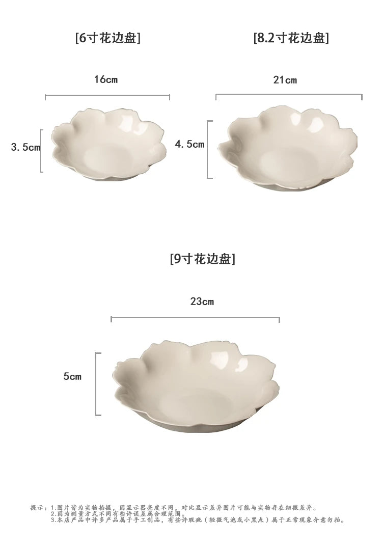 color petal household ceramic dish hotel restaurant tableware.