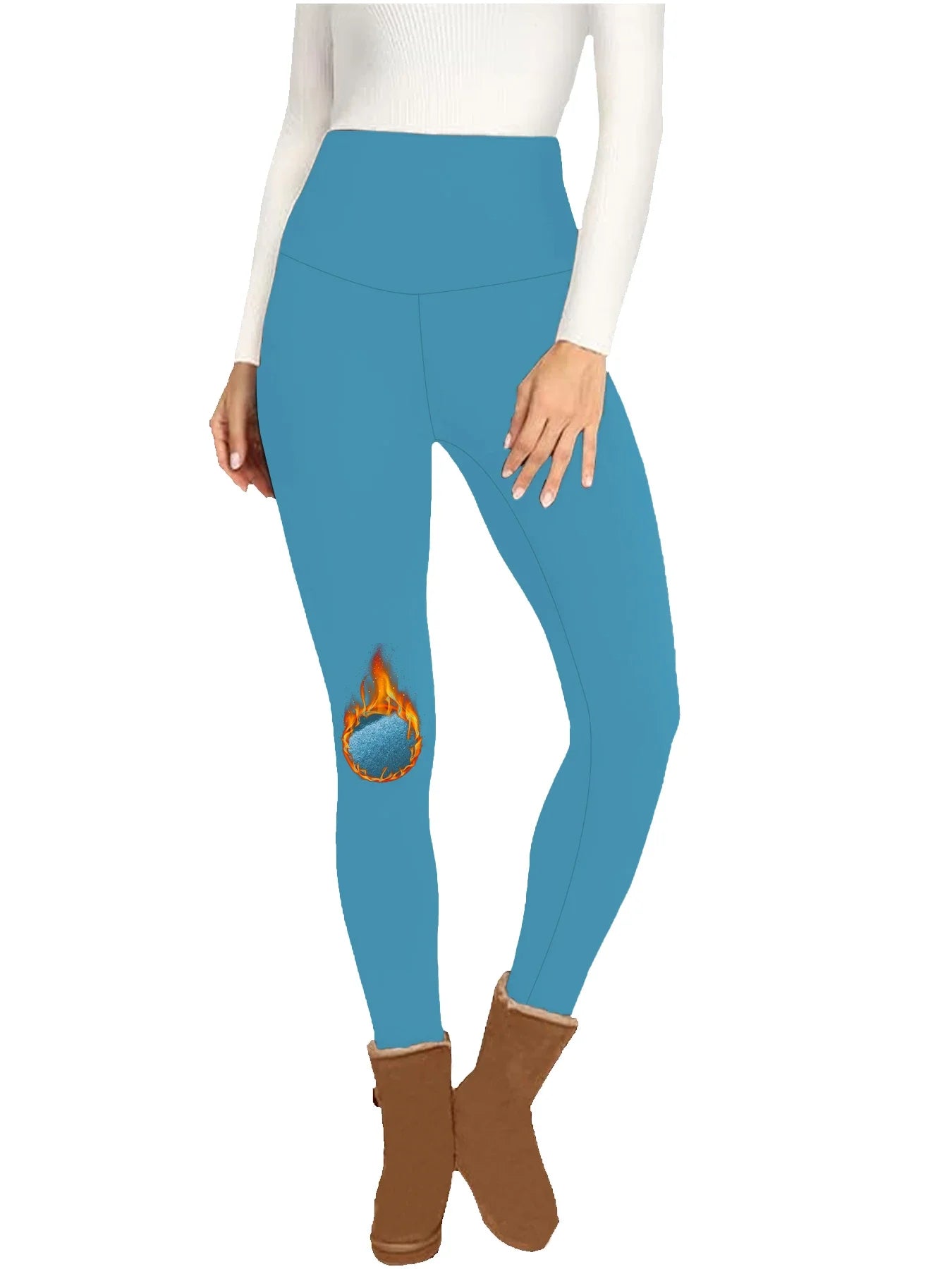 Womens Thermal Fleece Lined High Waisted Leggings. Workout Winter Warm Thick Tights Soft Yoga Pants.