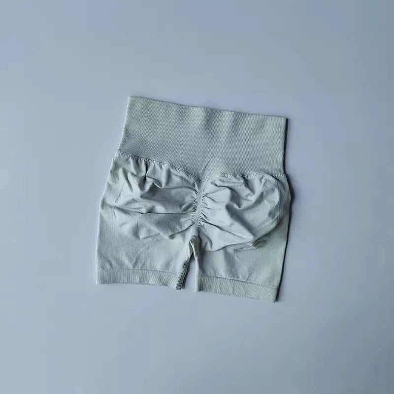 Summer High-Waist Women's Yoga Shorts Breathable Fitness Butt Lift Sports Running Shorts Cycling Push-Up Workout Gym Shorts.