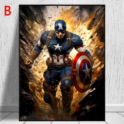 Miniso Disney Marvel The Avengers Spiderman Poster Iron Man Hulk Captain America Hulk Canvas Painting Wall Art Prints Home Decor.