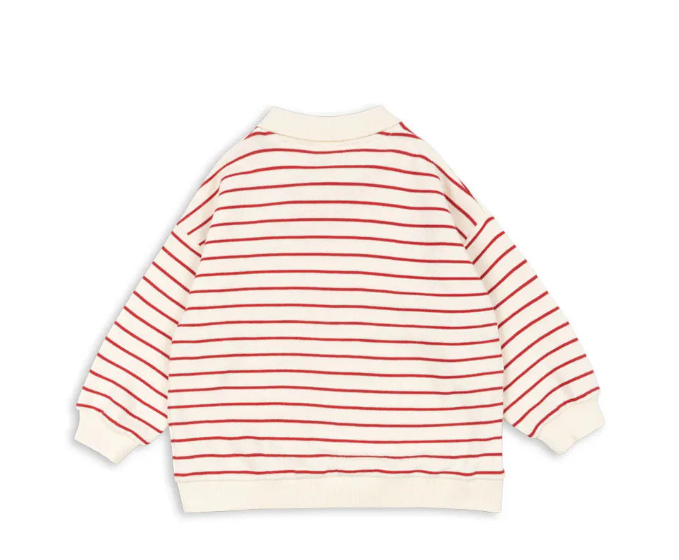 Konges Slojd Autumn Baby Boys Cotton Loose Sweatshirts Shorts Suits Kids Clothes Girls Casual Printed Striped Hoodies Tops Sets