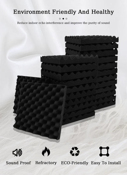 TOUO 6-48 Pack Acoustic Panels Sound Proof Foam Panels Wall Soundproofing Acoustic Foam Panels  Flame Retardant