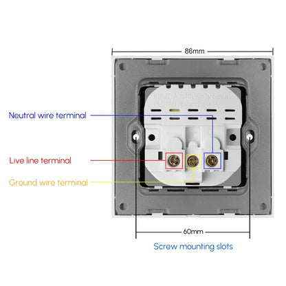 EU-Wand USB-Steckdose, 5V 2,1 A Steckdose, 86mm * 86mm 16a Dual-USB-Anschluss iOS Android-Telefon Ladeans chluss Steckdose.