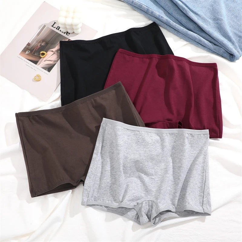 New Women's Panties Cotton Seamless Sports Boxers Underwear Female Solid Color Briefs Cozy Lingerie Intimate Underpants XS-XL.