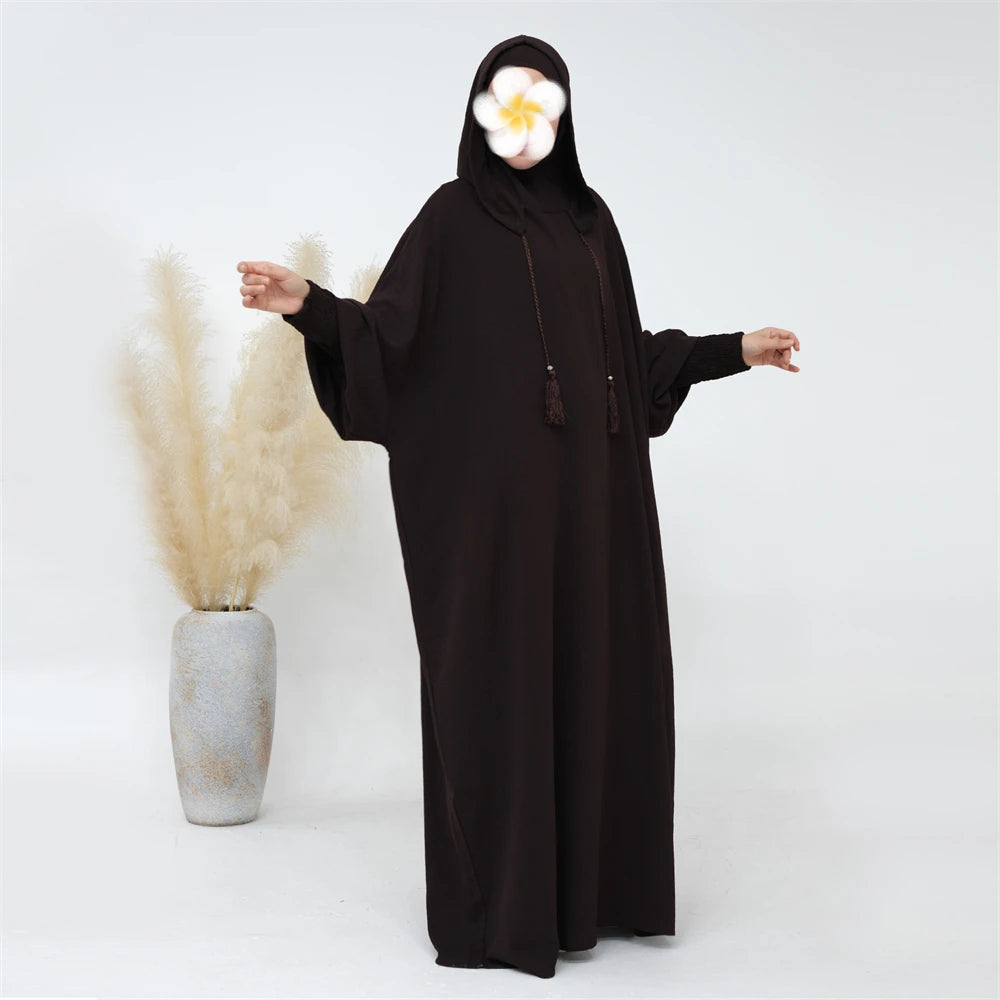 Ramadan Eid Dubai Linen Khimar Abaya Damen Muslim Modal Hijab Dress Kaftan Abayas For Women Kebaya Robe Femme Musulmane.