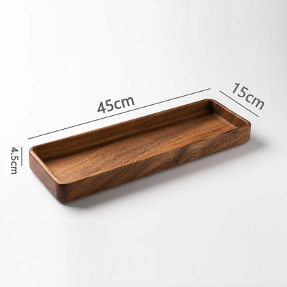 Black Walnut Wood Storage Tray Modern Afternoon Tea Dessert Organizer Living Room Desktop Dry Fruits Container Home Decoration.
