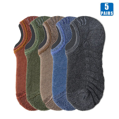 5 Pairs Men Short Socks Cotton High Quality Crew Ankle Casual Soft Low-Cut Non-Slip Breathable Summer Autumn 2022 Sock for Male.