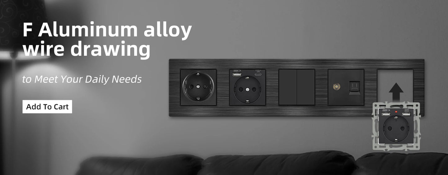 SRAN F6 Serie mehrere Rahmen Weiße Panel aus gehärtetem Glas, EU FR UN-Steckdosen und Schalter Dimmer-Lüfter-Fußlampe Rj45-Modul DIY.