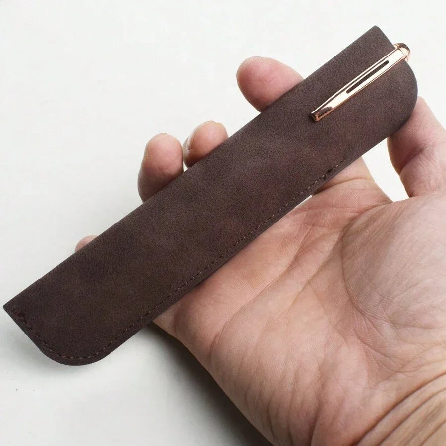 Leder Einzelner Füllfederhalteretui Stifthülle Beutel Kugelschreiber Bleistift Schutzhülle Halter für Männer Frauen Büro Business Geschenk.