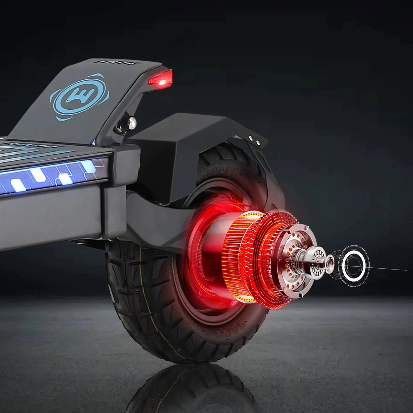 YUME HAWK Electric Scooter,  1200W*2 Powerful Motor 60V 22.5Ah Battery 70km/h Max Speed 10x3.15' Tubeless Tires Adult Escooter.