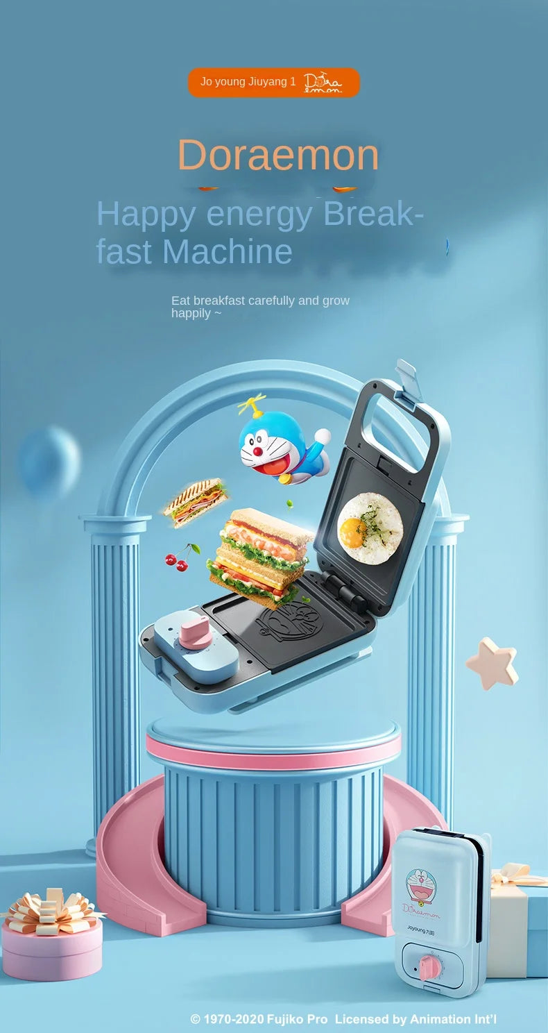 Cartoon Sandwich Machine Home Breakfast Waffle Maker Bread Machine Line Jiuyang Theme  Yellow Blue Timing Fried Eggs.