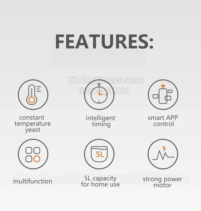 Joyoung 5L Stand Dough Mixer For Kitchen Cream Whisk Cake Dough Blender With Stainless Steel Bowl 6 Gears Chef Machine.