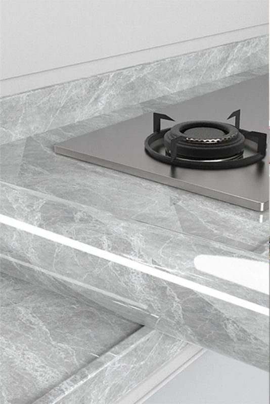 80cm Marble Waterproof Wallpaper for Kitchen Cabinets Bathroom Decor Kitchen Foil Renovation Self Adhesive Oil Proof Stickers