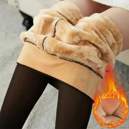 New Women‘s Thermal Leggings Winter Warm Sexy Elastic Translucent Pantyhose Female Fleece Thermal High Waist Thicken Tight Pants