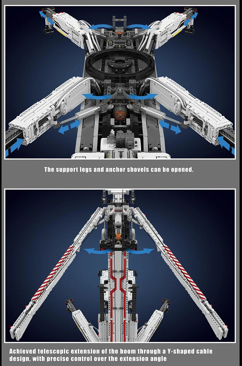 Mould King 17007 17008 Technical Truck Building Block Remote Control Liebherred LTM 11200 Crane Model Kids Christmas Car Toys.