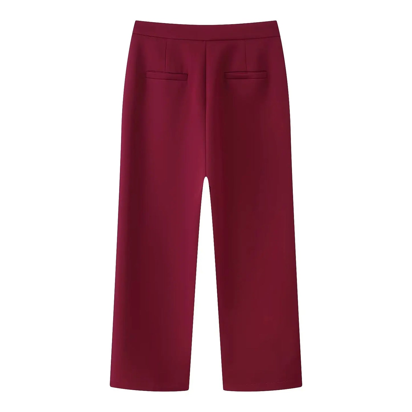 KONDALA 2025 Burgund Quaste Büro Dame Anzüge Einreiher Gerade Blazer + Moderne Gerade Lange Hosen Mode Weiblichen Anzug