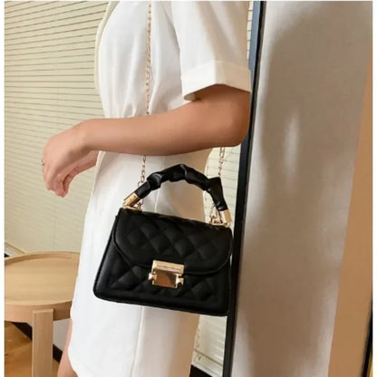 Women PU Leather Shoulder Bags Small Messenger Designer Female 2024 New Fashion Chain Rhomboid Crossbody Bag Ladies Mini Handbag.