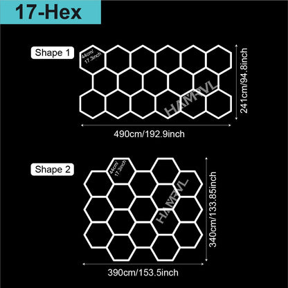 Hexagonal ceiling light BarberShop Car Garage LED Light 6500k LED tube for Gym Bar Hair Salon Library Workshop Auto Body Repair