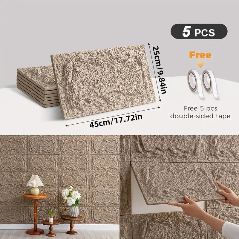 PU stone wall panel, 10 mm, realistic brick pattern, anti-mould and moisture-proof, waterproof and washable, suitable for/outdoo