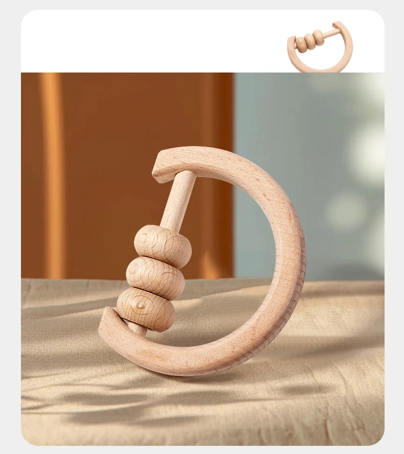 Wooden Geometric Shapes Sorting Montessori Puzzle Toys Baby Toys Wooden Rattles Ring Rattles Sensory Toys Preschool Education.