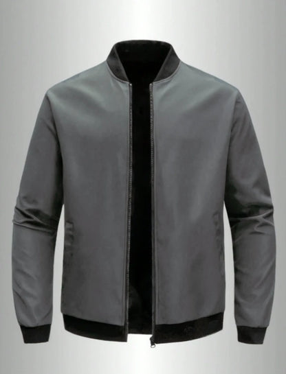 2024 Spring and Autumn New Baseball Collar Short Loose Solid Color Jacket Men's Business Casual Thin Coat Trend