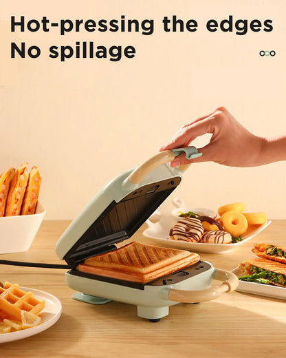 Mini Sandwich Machine Breakfast Maker Multi Cookers Toasters Electric Ovens Hot Plates Bread Pancake Waffle Donuts.