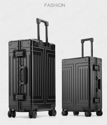 Trolley Box Rollgepäck Silber Koffer mit hoher Kapazität Koffer aus Aluminium-Magnesium-Legierung Universalrad.