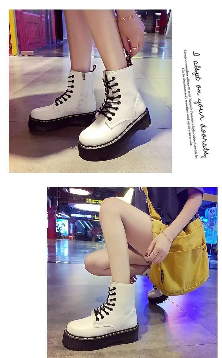 Autumn Winter Fashion Round Toe Lace-up Shoes Womens Boots Zip Ankle Boots For Women High Heels Basics Casual