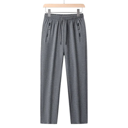 Summer Big Size Men's Pant Drawstring Stretch Sport Jogger Trouser Male Plus Large Fit Zip Pocket 4XL 5XL 6XL 7XL 8XL Grey Black.