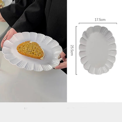 Ahunderjiaz-French Beige Ceramic Tableware Set, Underglaze Dessert Tray, Rice Bowl, Fish Plate, Kitchen Tableware Set, Cream Sty